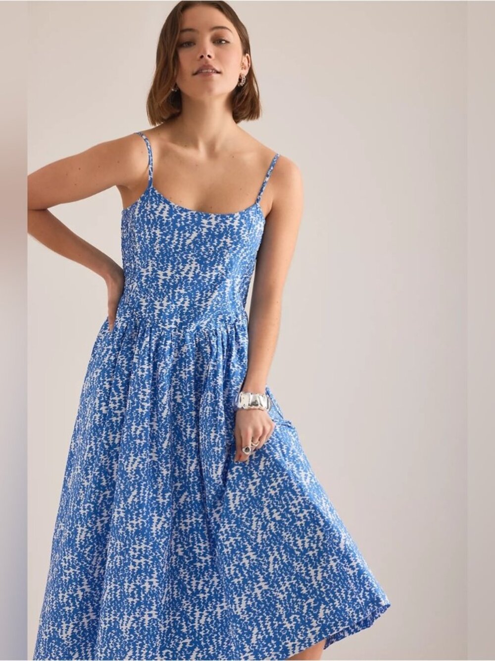 NWT Size L -Anthropologie 100% Cotton Sleeveless Midi Dress w Pockets US$ 178)